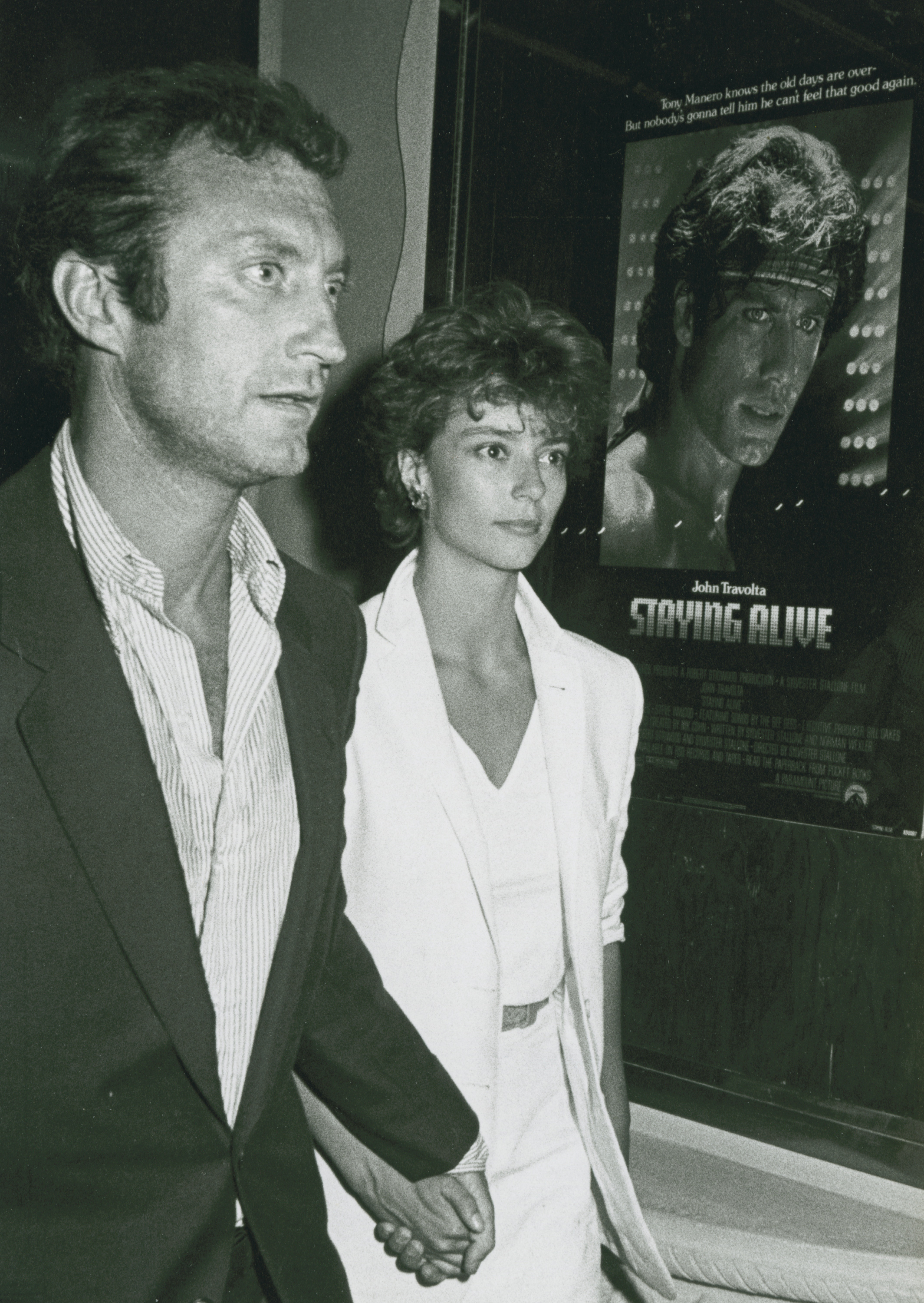 L'actrice et son mari Bryan Brown à la première de "Staying Alive" en 1983 | Source : Getty Images