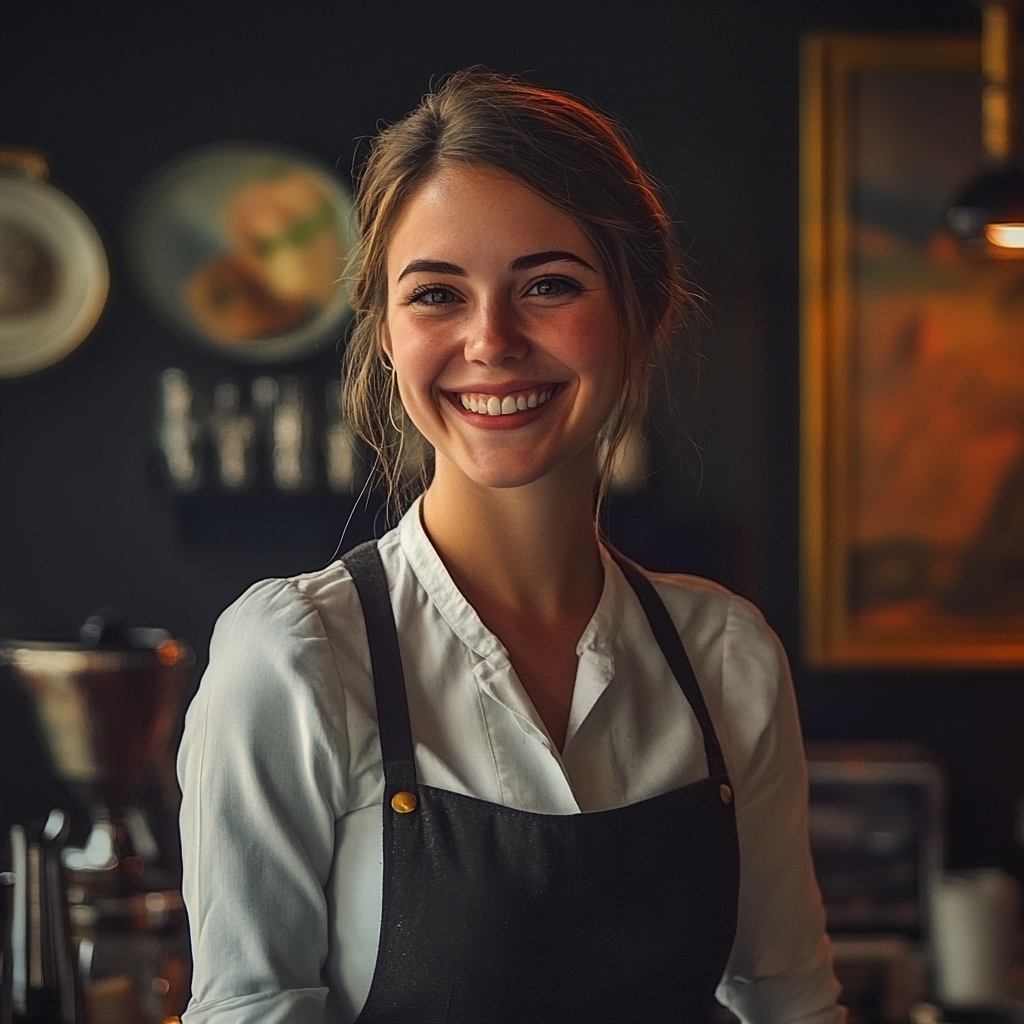 Une serveuse souriante | Source : Midjourney