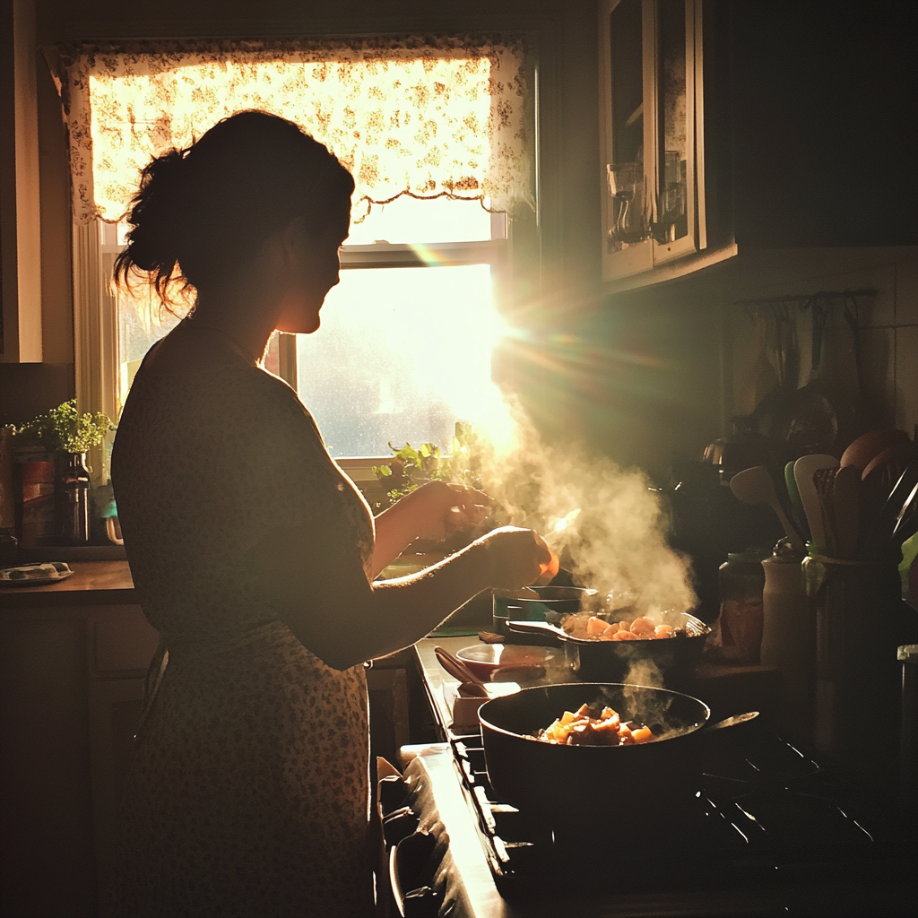 Une femme en train de cuisiner | Source : Midjourney