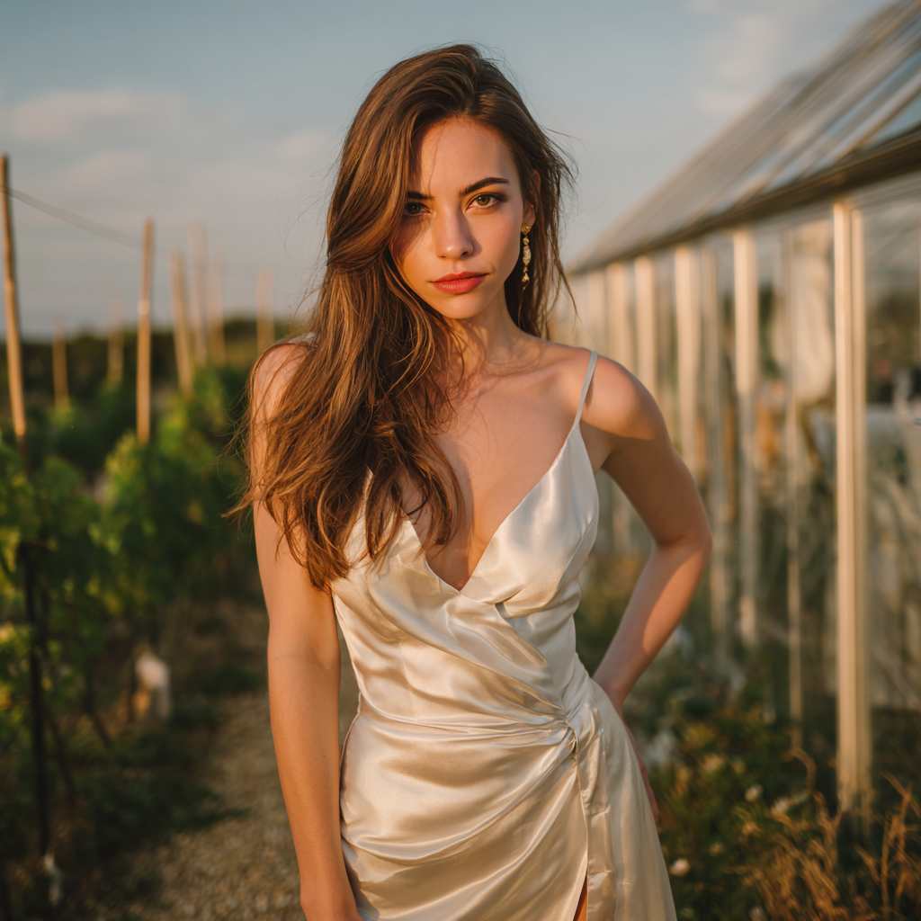 Gros plan sur une mariée portant une robe en soie | Source : Midjourney