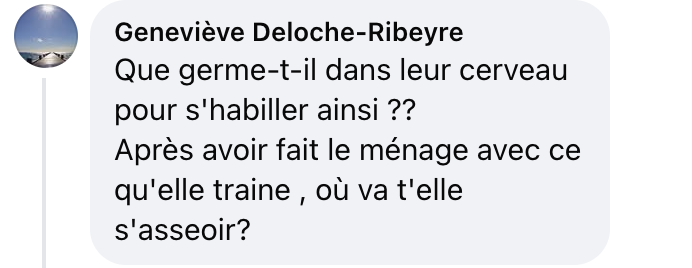 Commentaire d'une internaute au sujet du look de Charlotte Gainsbourg | Source : Facebook/Vanity Fair