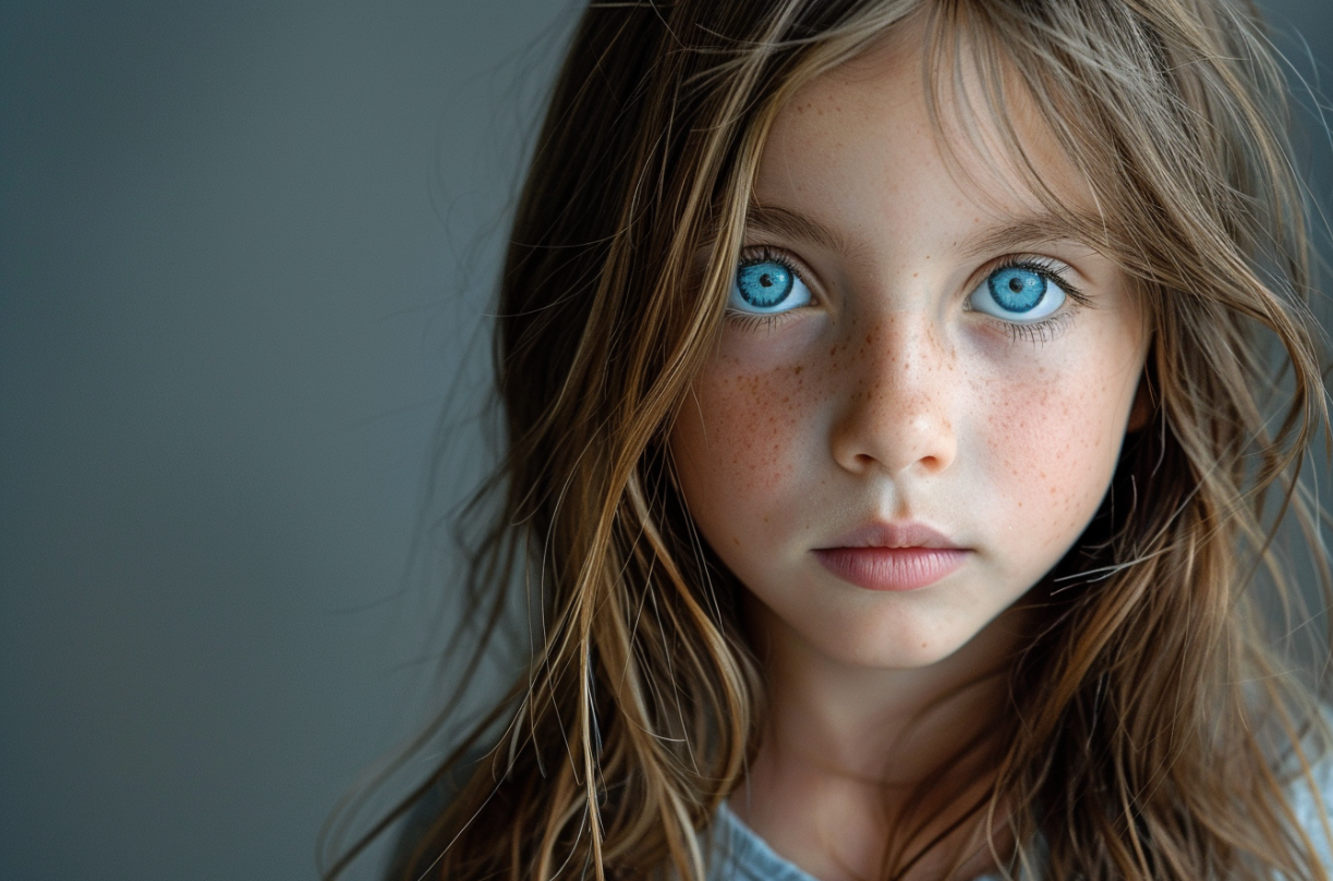 Une fille aux yeux écarquillés | Source : Midjourney