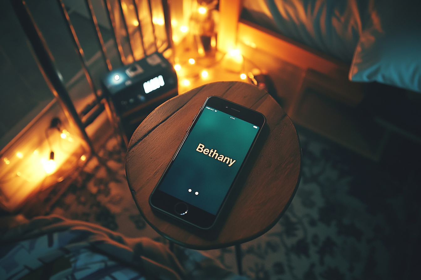 Un téléphone posé sur une table | Source : Midjourney