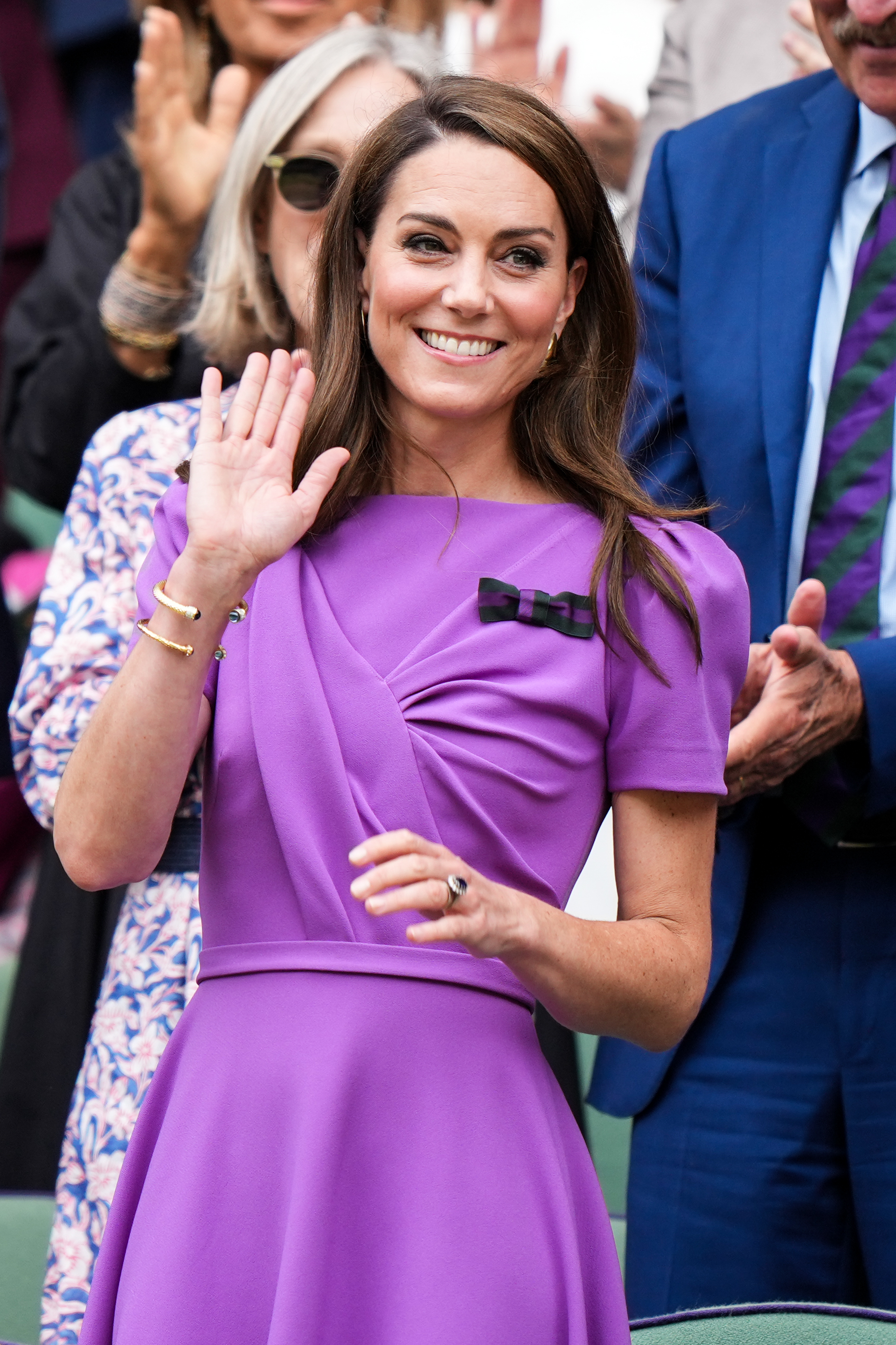 Kate Middleton photographiée au bord du court central lors des championnats de tennis de Wimbledon, le 14 juillet 2024, à Londres, en Angleterre. | Source : Getty Images