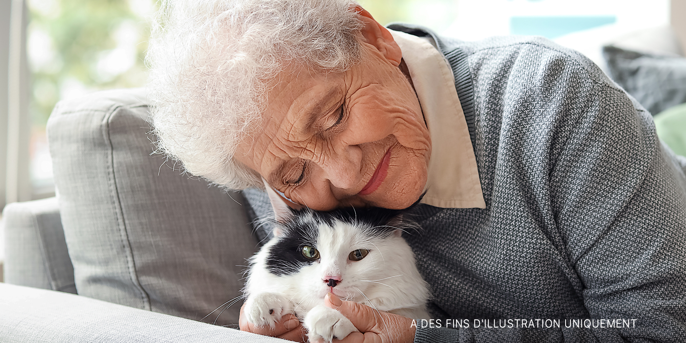 Une femme âgée avec son adorable chat | Source : Shutterstock