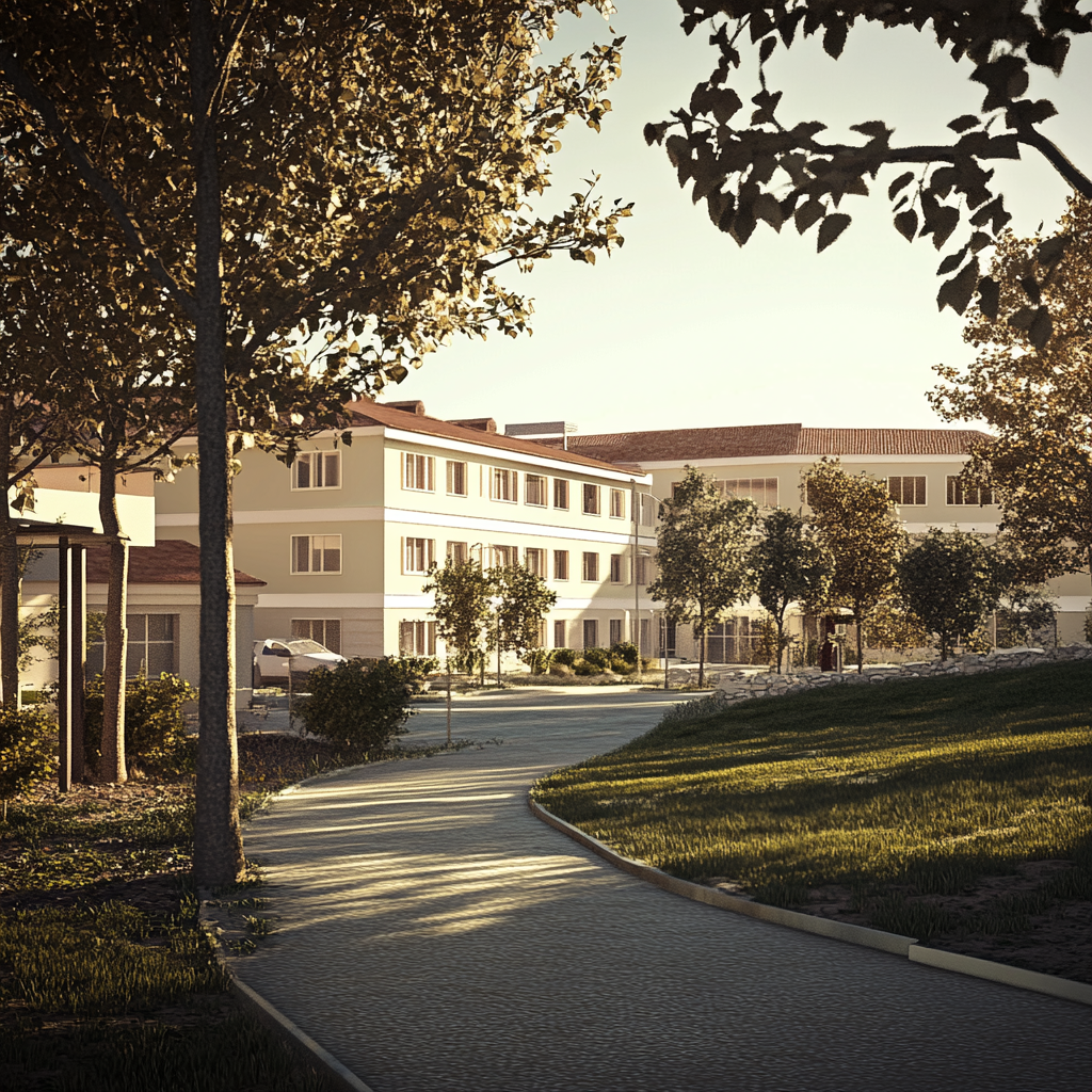 A path leading to a retirement home | Source: Midjourney