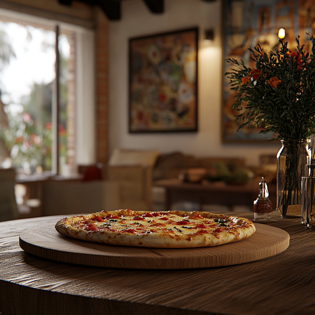 Une pizza sur une table | Source : Midjourney