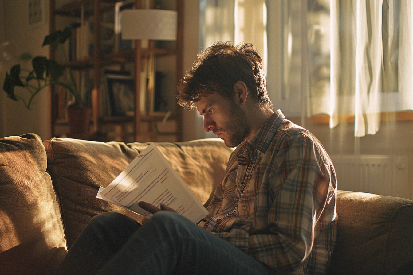 Un homme lisant des documents | Source : Midjourney