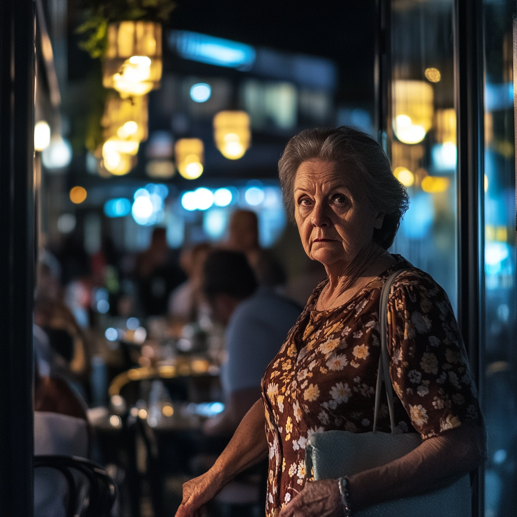 Une femme en robe entrant dans un restaurant | Source : Midjourney