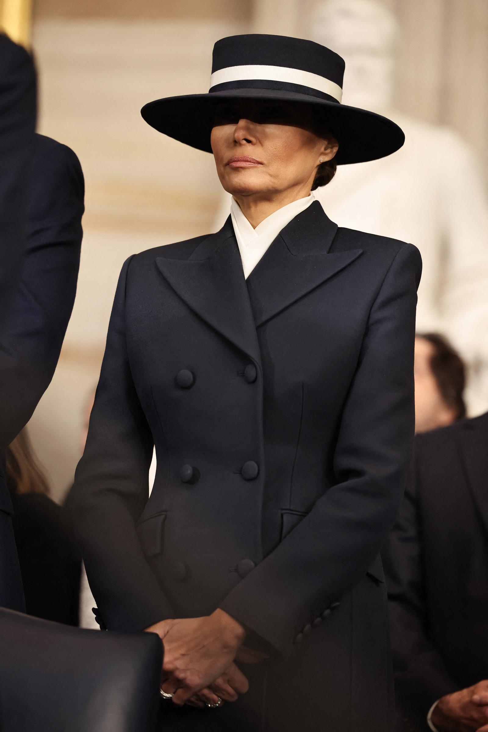 La première dame Melania Trump lors de l'investiture du président Donald Trump en tant que 47e président des États-Unis à Washington, DC, le 20 janvier 2025. | Source : Getty Images