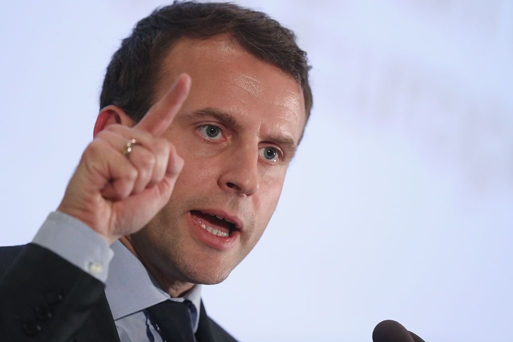 Emmanuel Macron entrain faire une discours. | Photo: Gettyimage