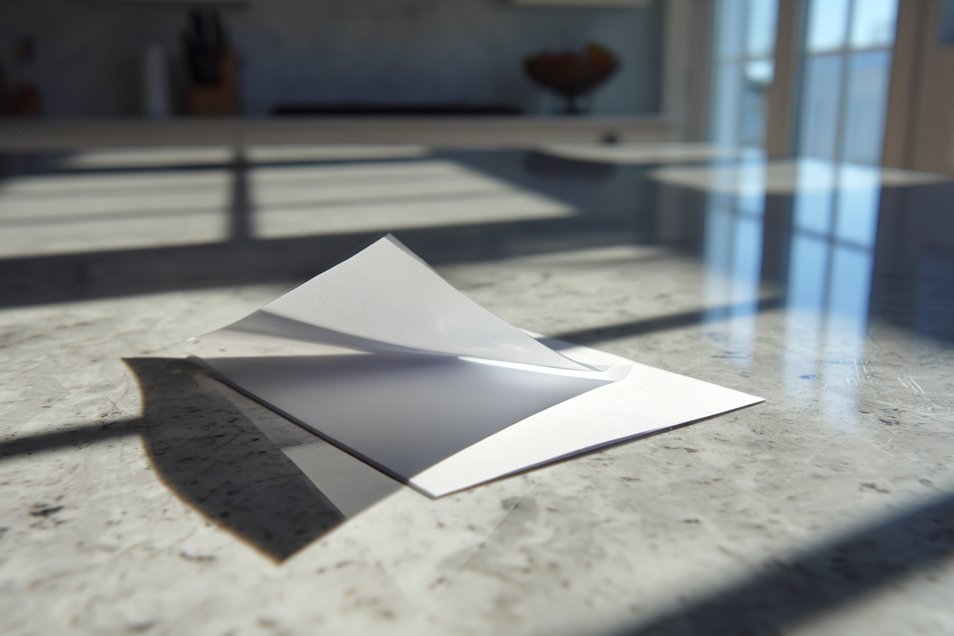Une feuille de papier sur un comptoir | Source : Midjourney