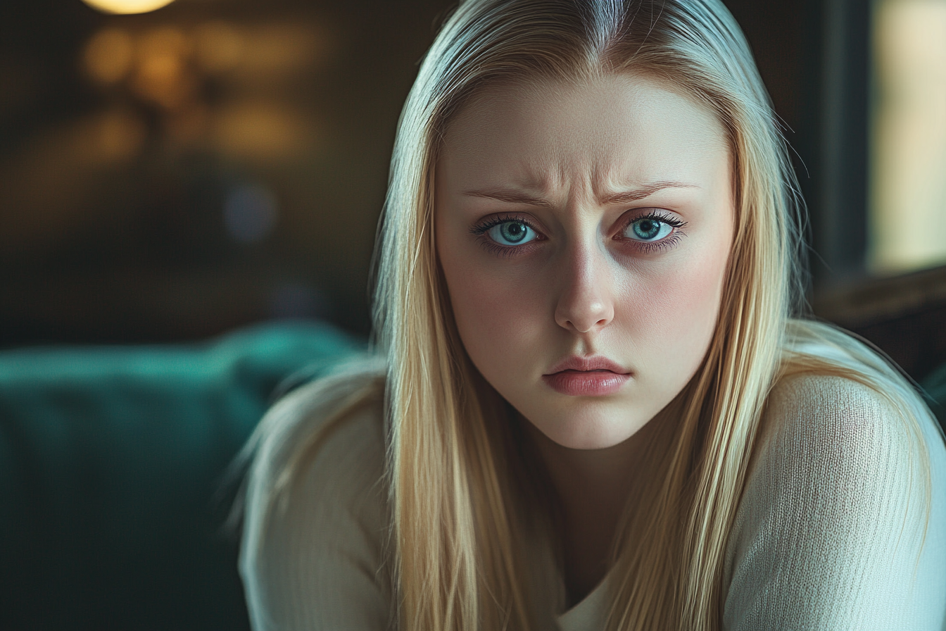 Une femme regardant droit devant elle et réfléchissant | Source : Midjourney