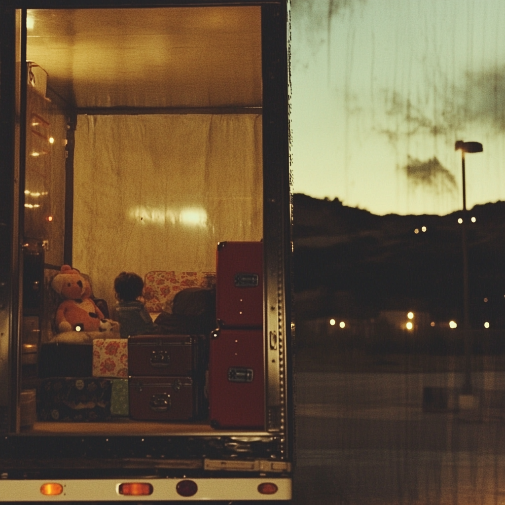 Jouets et bagages dans un camion | Source : Midjourney