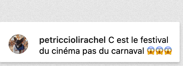 Commentaire d'un internaute sur le look de lartiste au Festival de Cannes. | Source : capture X