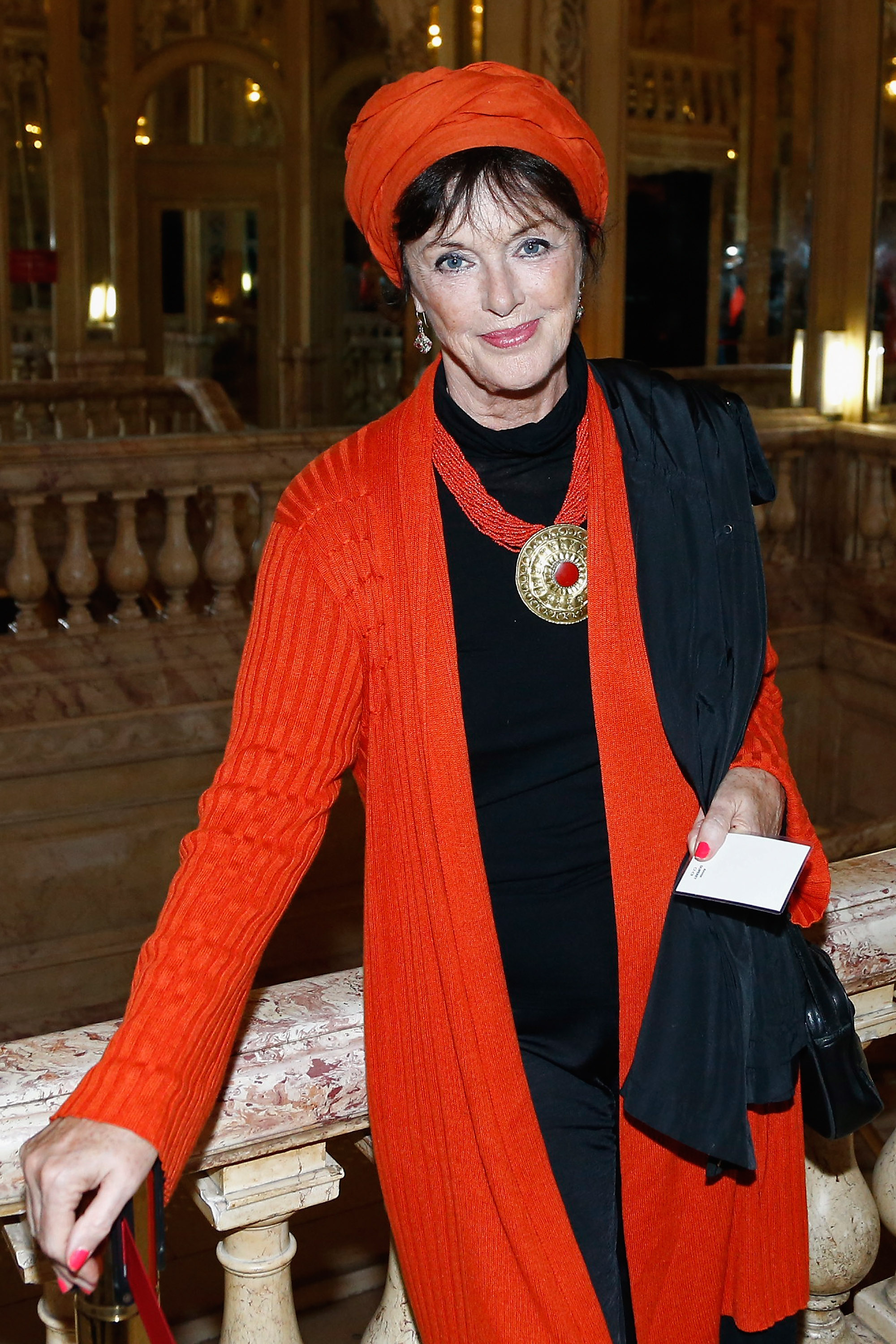 Anny Duperey photographiée avant le dévoilement des statues de cire de Stromae et Line Renaud au Musée Grévin, le 12 octobre 2014 à Paris, en France I Source : Getty Images