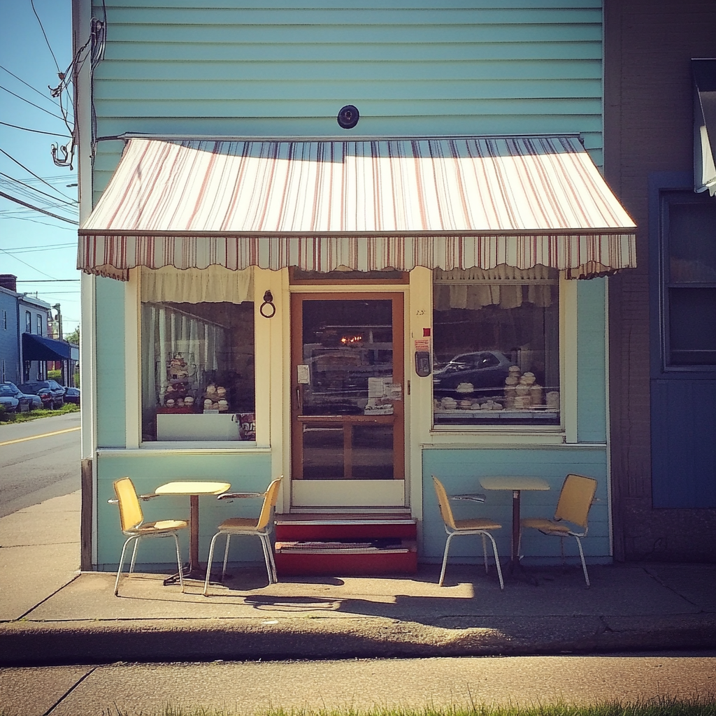 L'extérieur d'un salon de crème glacée | Source : Midjourney