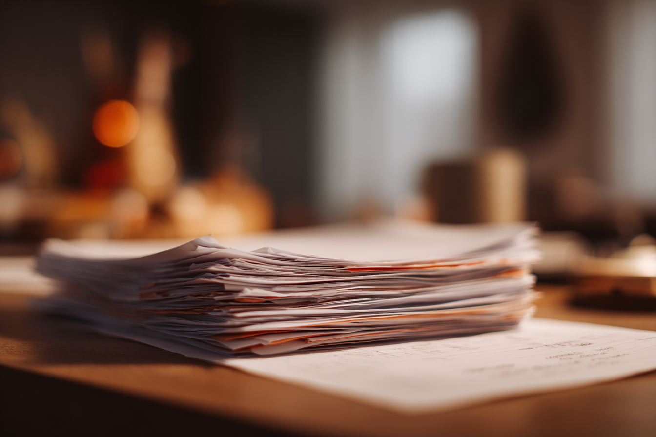 Une pile de papiers | Source : Midjourney