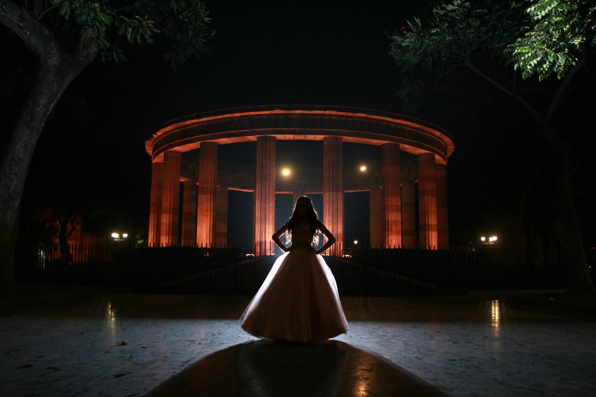 Silhouette d'une jeune femme portant une superbe robe | Source : Pexels