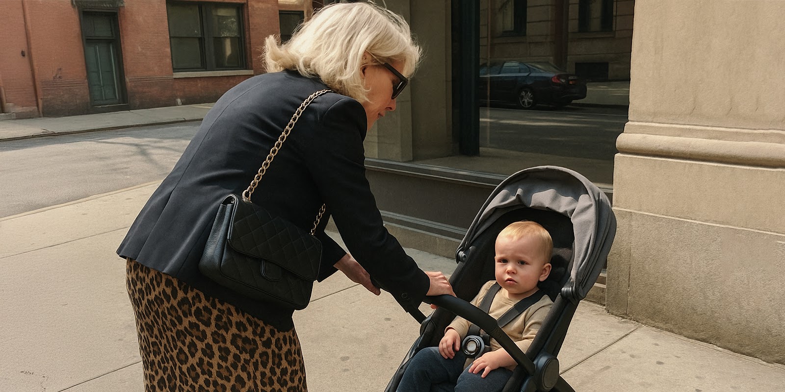 Une femme âgée et un bébé. | Source : Sora