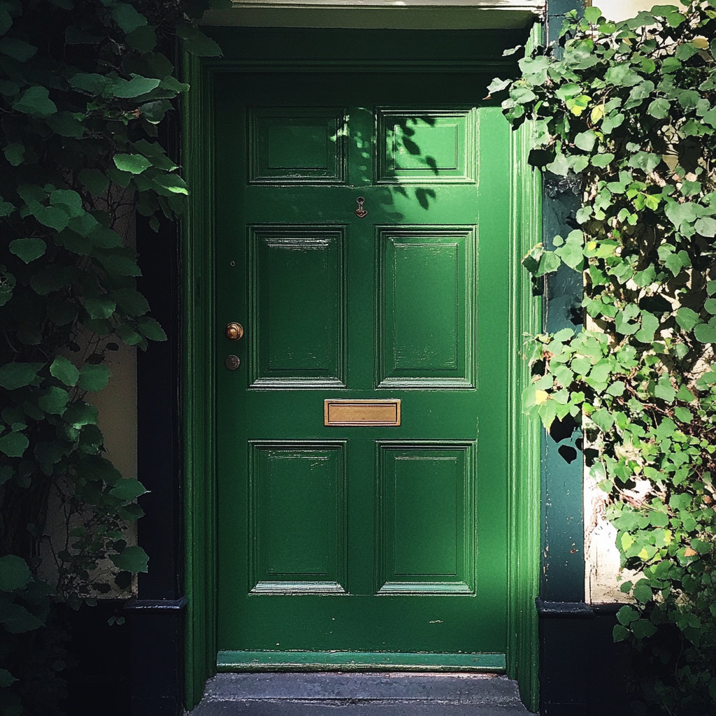 Une porte d'entrée verte | Source : Midjourney