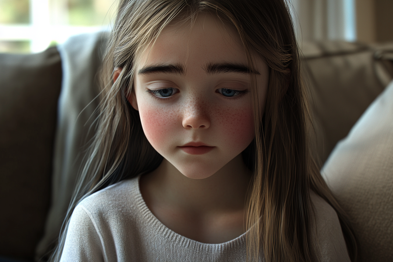 Une fille qui regarde vers le bas | Source : Midjourney
