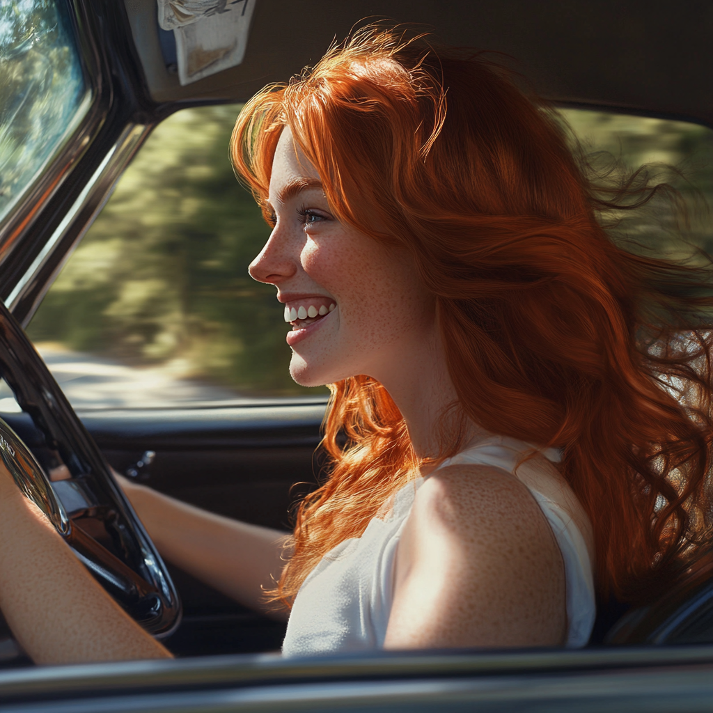 Une femme se rend en voiture dans la maison de son enfance | Source : Midjourney