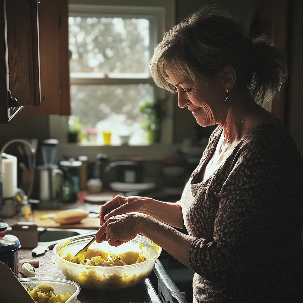 Une femme dans la cuisine | Source : Midjourney