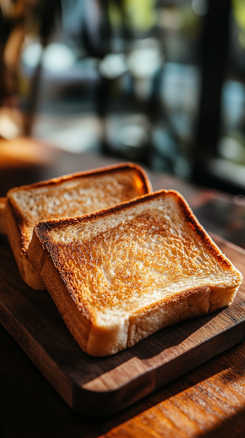 Toast sur une planche | Source : Midjourney