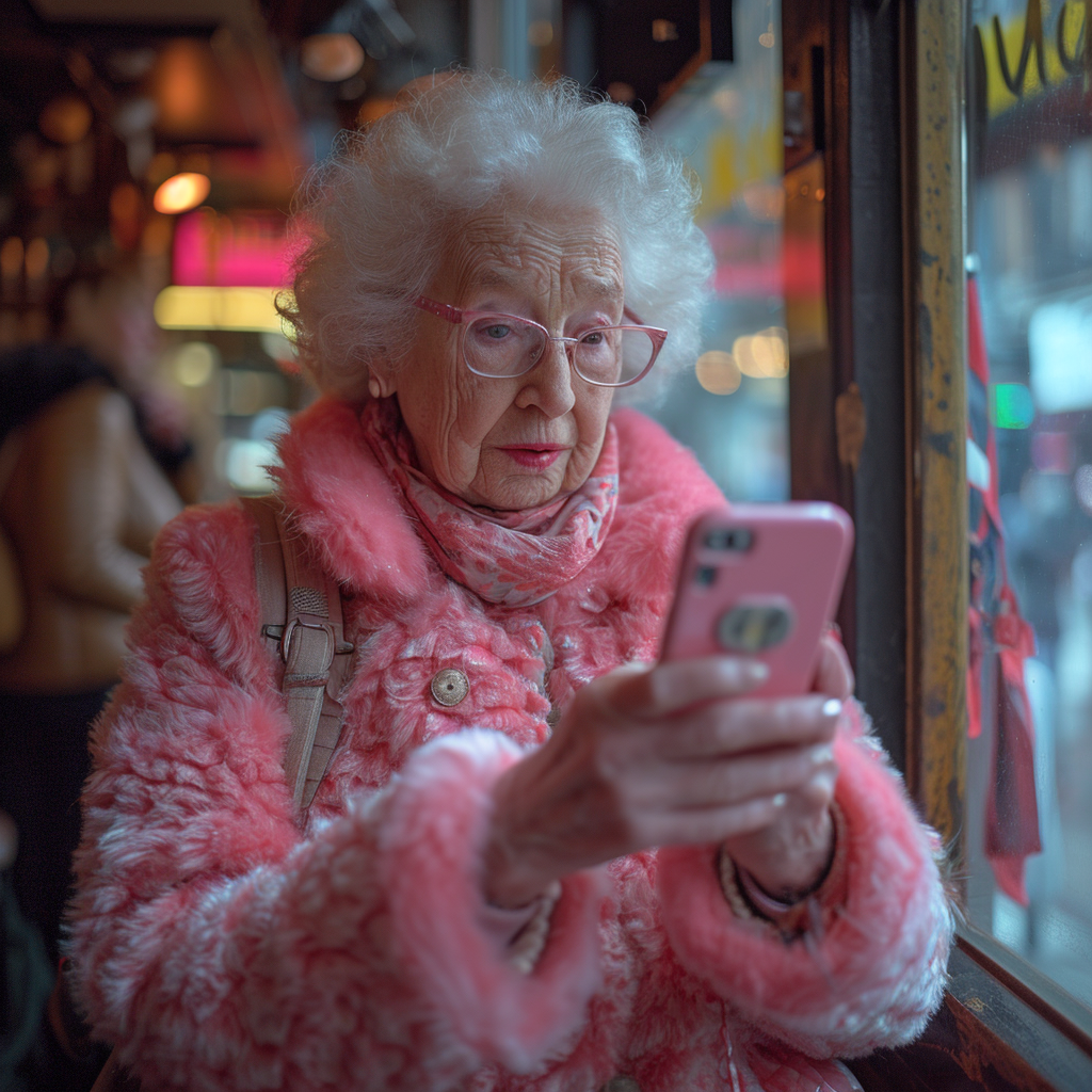 Une femme âgée au téléphone | Source : Midjourney