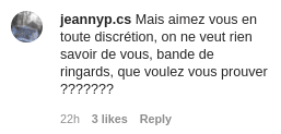 Capture d’écran d'un commentaire de la publication de Laeticia Hallyday. | Source : Instagram/lhallyday