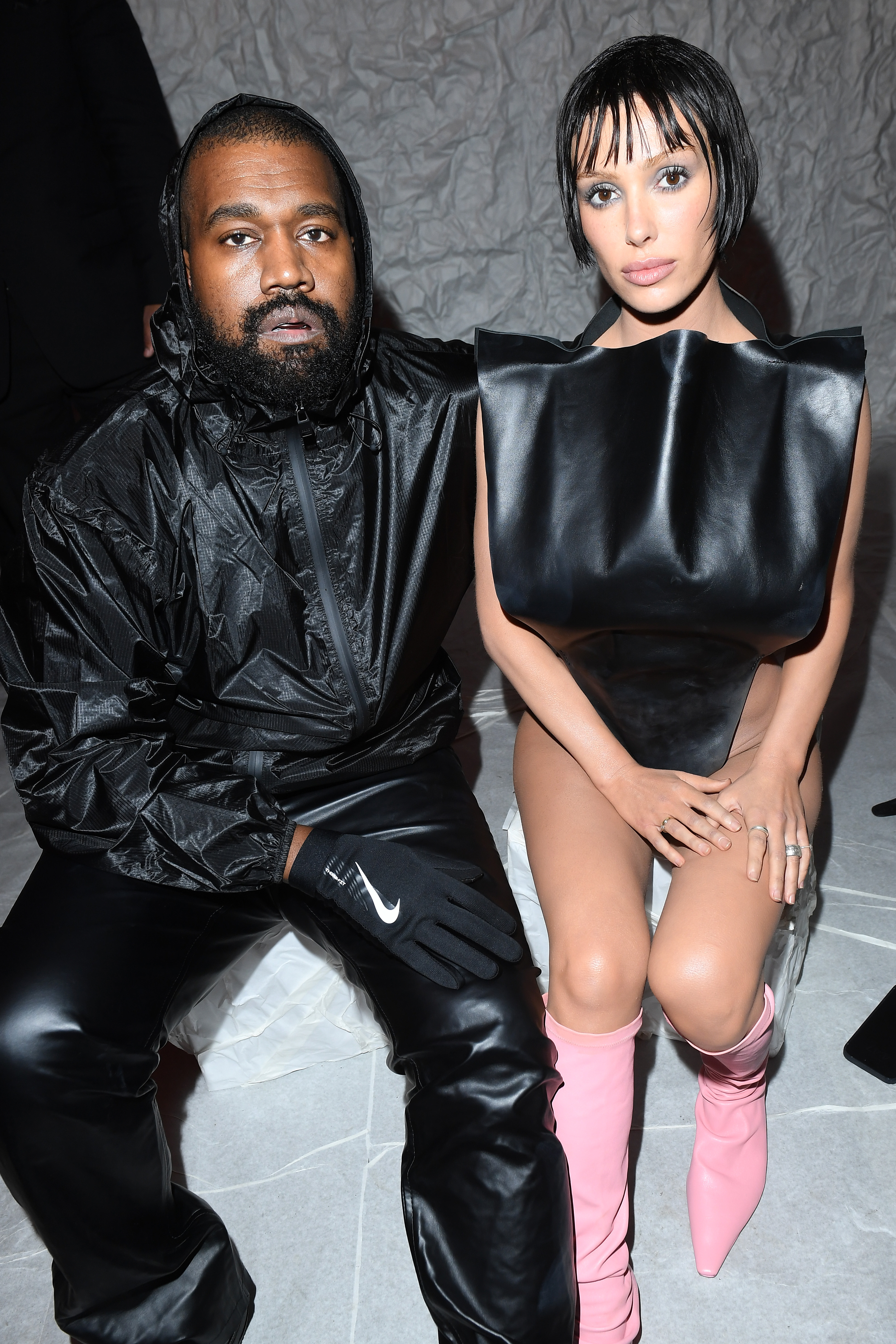 Kanye West et Bianca Censori assistent au défilé Marni automne/hiver 2024 lors de la Semaine de la mode de Milan - Vêtement Femme automne/hiver à Milan, Italie, le 23 février 2024 | Source : Getty Images