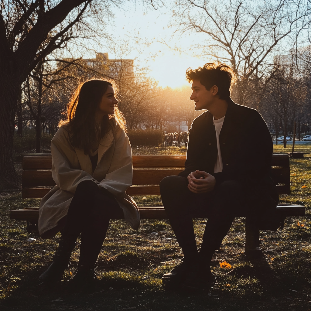 Couple en rendez-vous dans le parc | Source : Midjourney