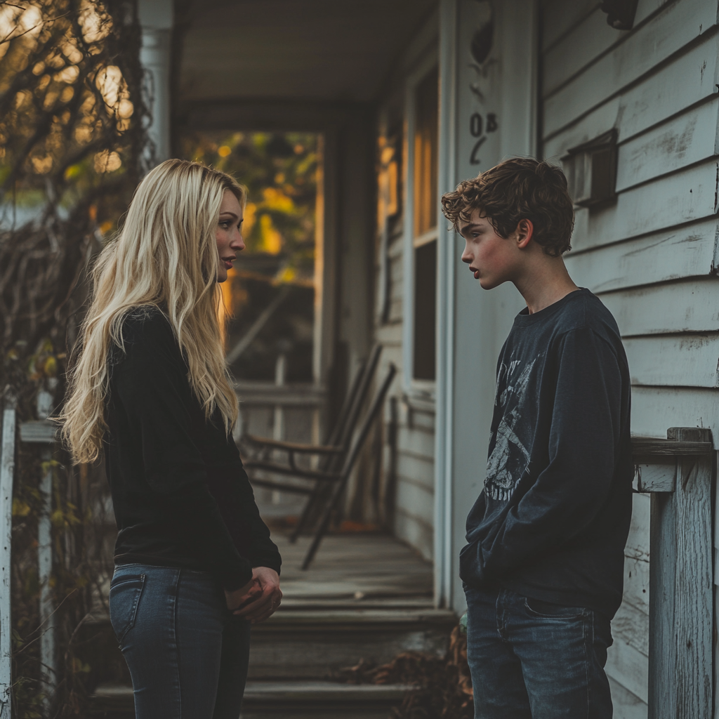 Une femme qui parle à un adolescent en colère | Source : Midjourney