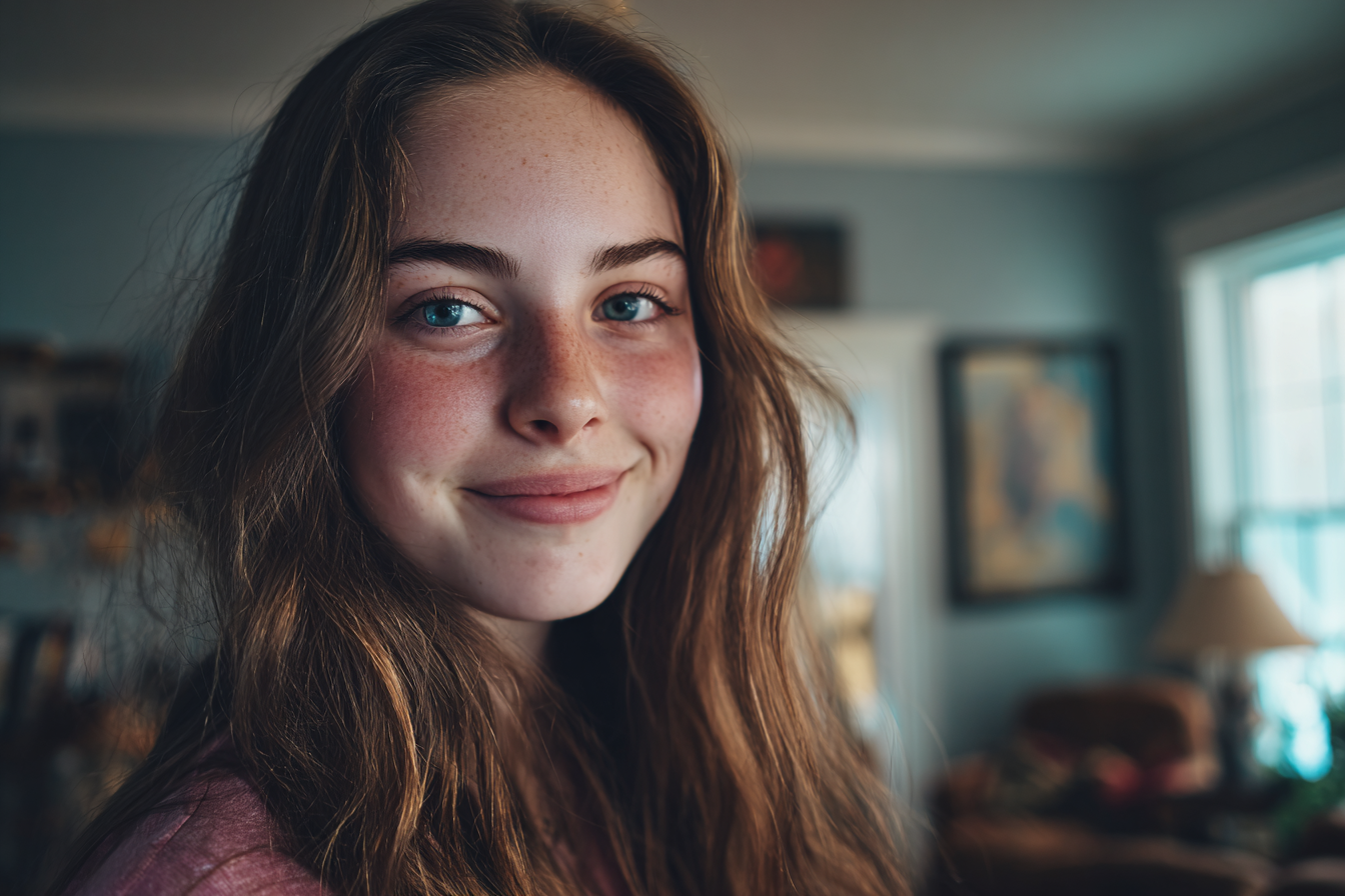 Une fille qui sourit | Source : Midjourney