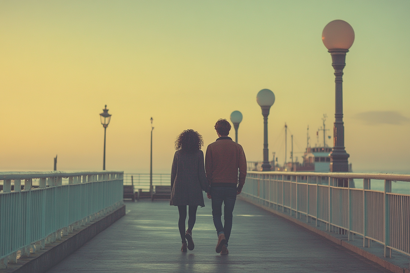 Un couple sur une jetée | Source : Midjourney