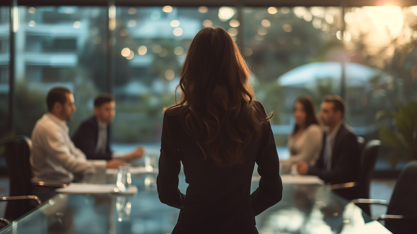 Une femme qui fait une présentation | Source : Midjourney