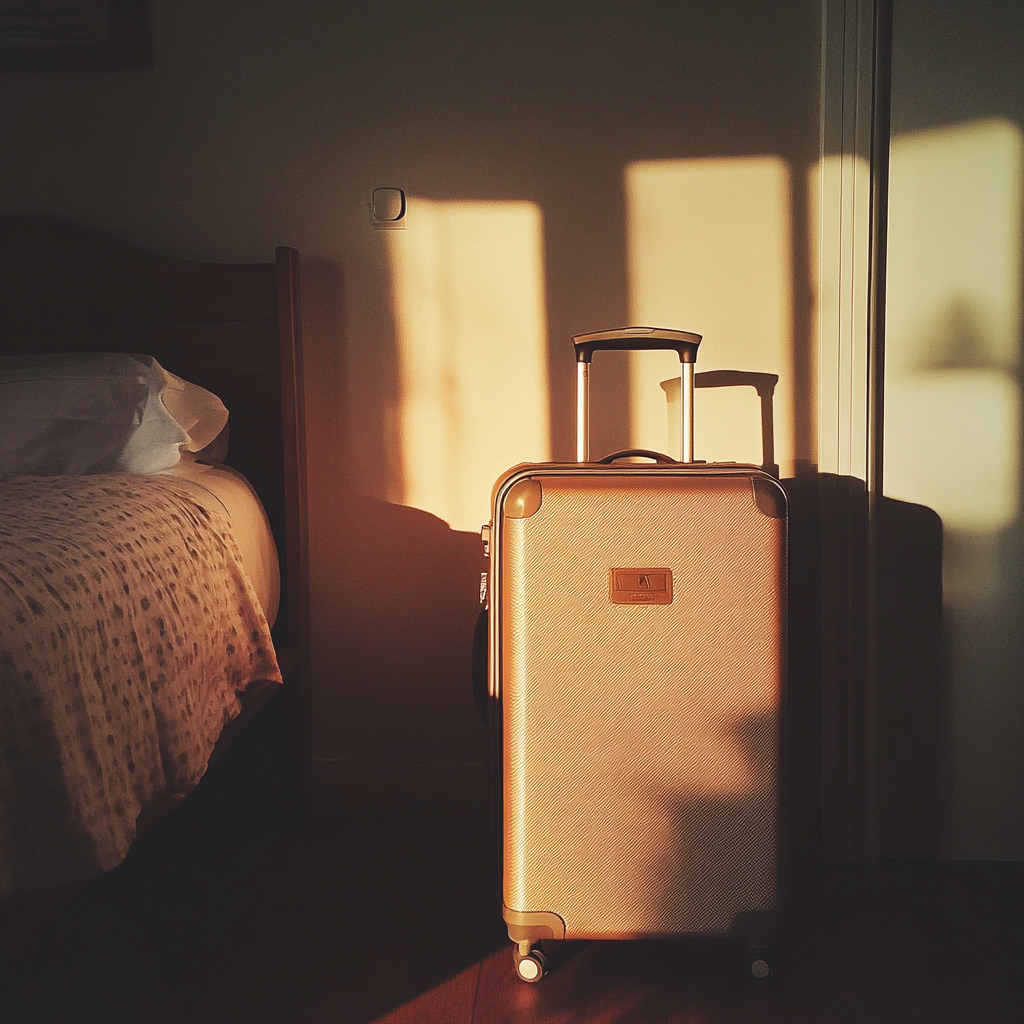 Une valise dans une chambre à coucher | Source : Midjourney