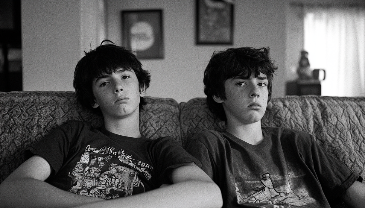 Deux adolescents sur un canapé | Source : Midjourney