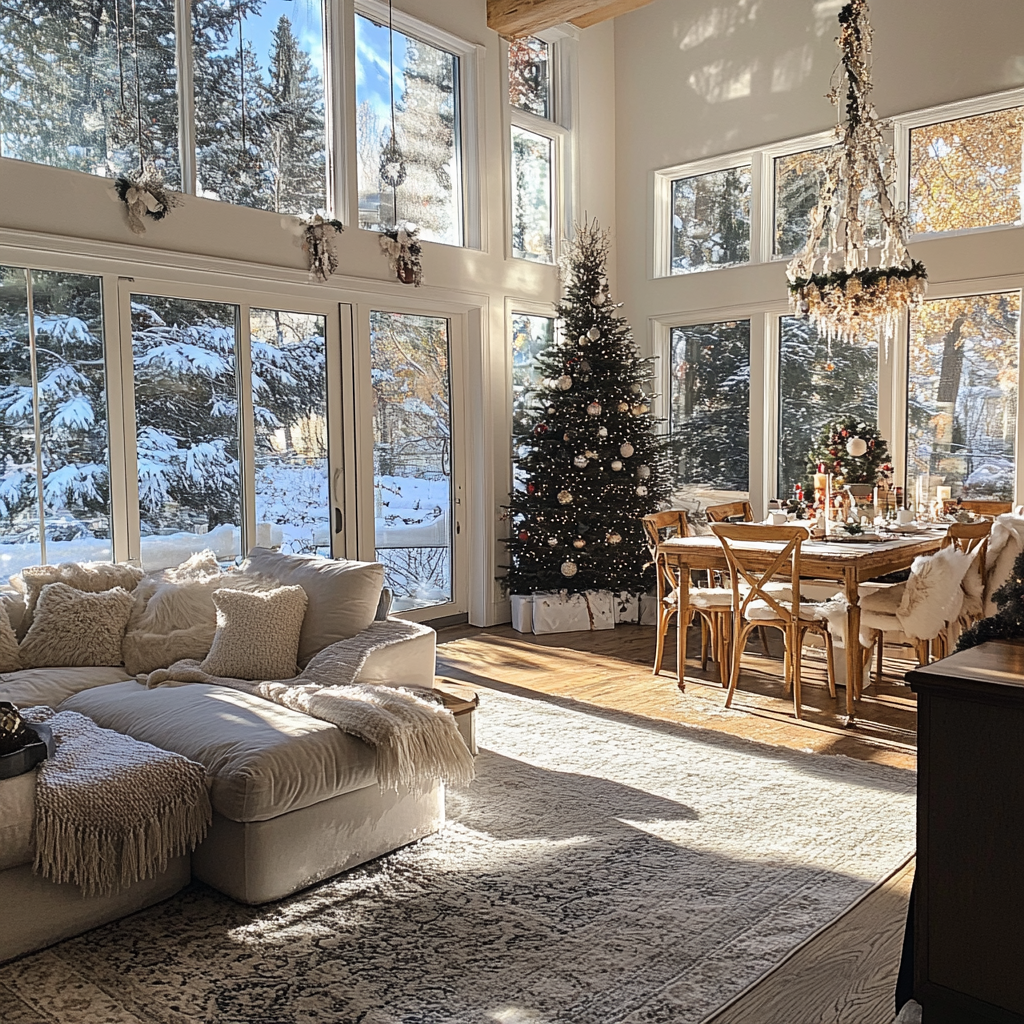 Une maison décorée pour Noël | Source : Midjourney