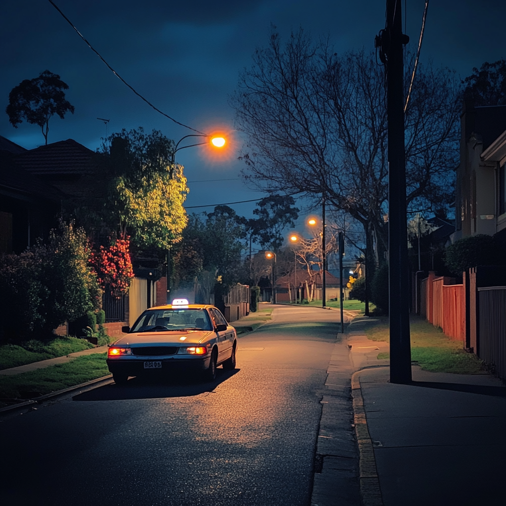 Un taxi garé dans une rue | Source : Midjourney
