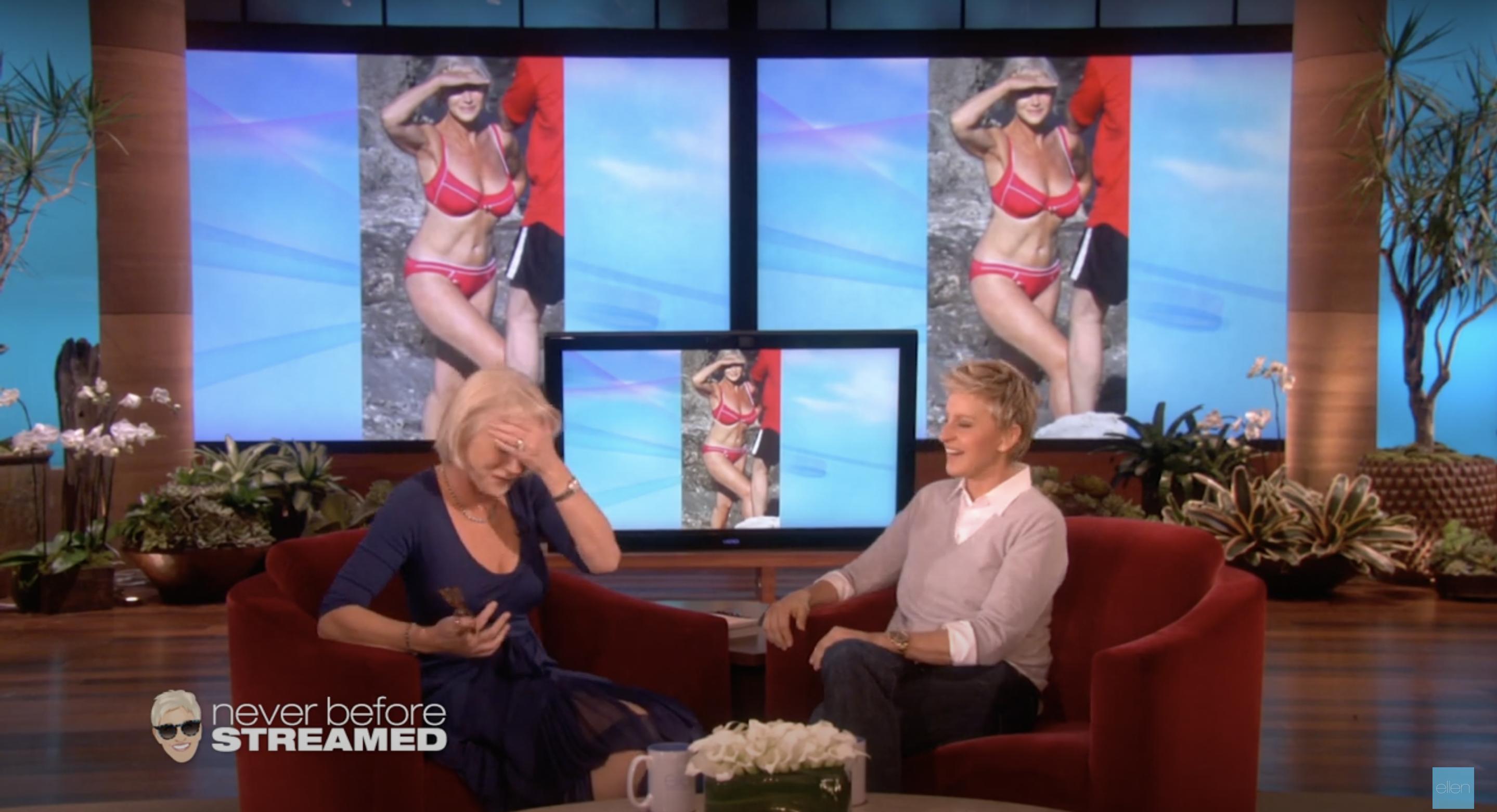 Helen Mirren parle des événements qui ont conduit un paparazzi à prendre sa photo emblématique en bikini, sur une vidéo YouTube, datée du 5 janvier 2023 | Source : Youtube/@TheEllenShow