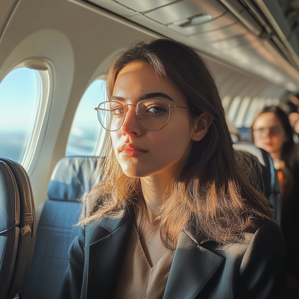 Femme dans un avion | Source : Midjourney