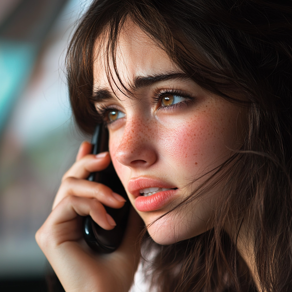 Une femme qui parle au téléphone | Source : Midjourney