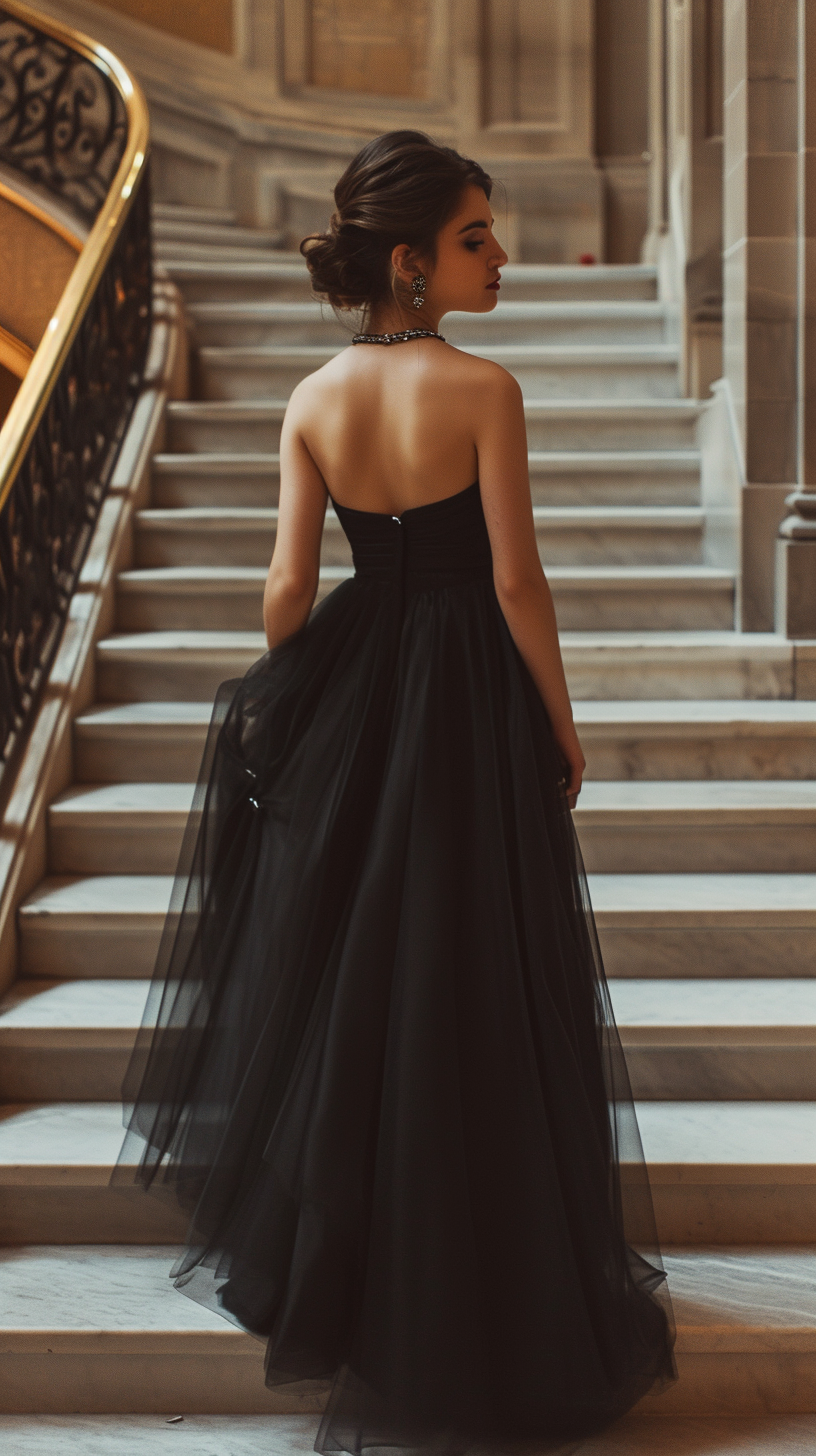 The back of a dressed woman | Source: Midjourney