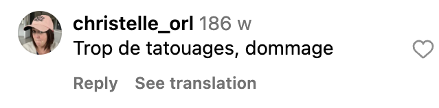 Commentaire d'internaute sur les tatouages de Louane | Source : capture instagram.com/watchoutforthetornado