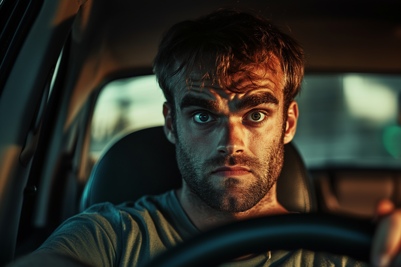 Un homme au volant de sa voiture | Source : Midjourney