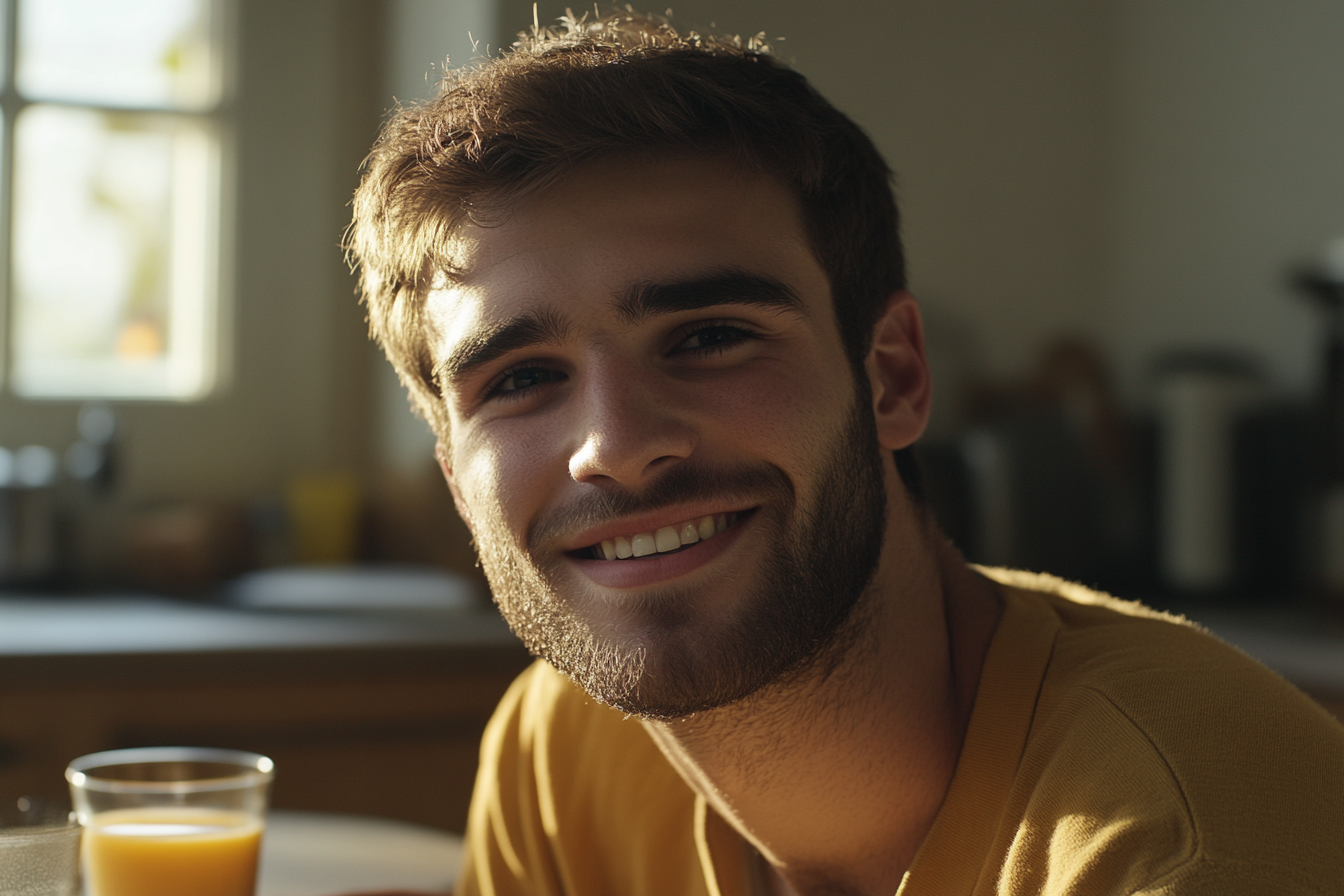 Un jeune homme souriant | Source : Midjourney