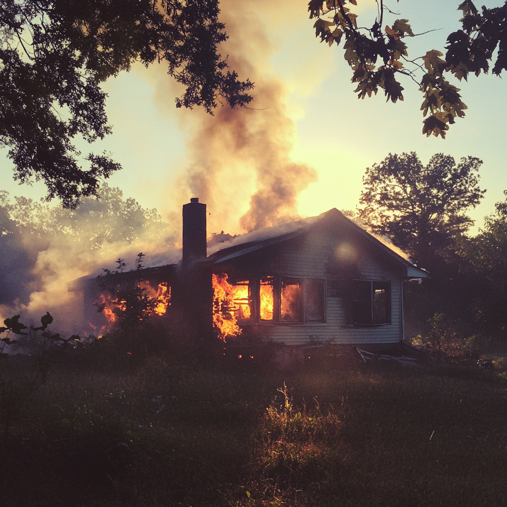 Une maison en flammes | Source : Midjourney