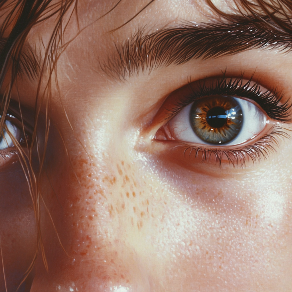 Close-up of a young girl's face | Source: Midjourney